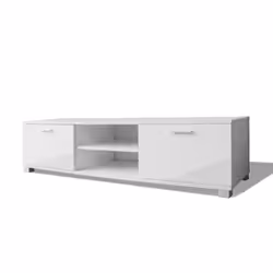 VidaXL TV Cabinet High-Gloss White 140 x 40.3 x 34.7 cm, White, Medium Density Fiberboard (MDF), White, Medium Density Fibreb ...