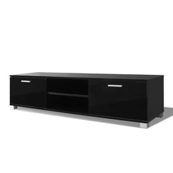 vidaXL TV Hifi Cabinet Sideboard Unit Stand High-Gloss Black Home TV Stand