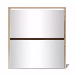 vidaXL Shoe Cabinet 2-Layer Mirror Oak Storage Organiser Pull-down Drawer - Additional view 3