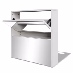 VidaXL Shoe Cabinet 2-Layer Mirror White 63 x 17 x 67 cm, Closed, White, Wood, 2 shelves, 630 mm, 670 mm