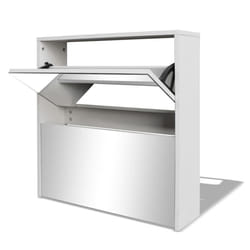 VidaXL Shoe Cabinet 2-Layer Mirror White 63 x 17 x 67 cm