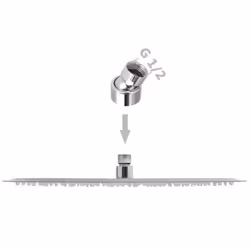 vidaXL 1/2x Rain Shower Head Stainless Steel Square Sprinkler Multi Sizes - 40 cm/ 1 pcs - Additional view 4