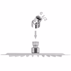 vidaXL 1/2x Rain Shower Head Stainless Steel Square Sprinkler Multi Sizes - 20 x 20 cm/ 1 pcs - Additional view 4