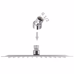 vidaXL 1/2x Rain Shower Head Stainless Steel Square Sprinkler Multi Sizes - 25 x 25 cm/ 1 pcs - Additional view 4