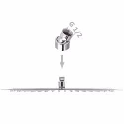vidaXL 1/2x Rain Shower Head Stainless Steel Square Sprinkler Multi Sizes - 30 x 40 cm/ 1 pcs - Additional view 4