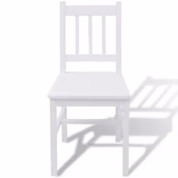 5 Piece 1 Dining Table and 4 Chairs Set Kitchen Home Furniture Pinewood White