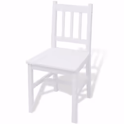 5 Piece 1 Dining Table and 4 Chairs Set Kitchen Home Furniture Pinewood White - Additional view 4
