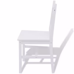 5 Piece 1 Dining Table and 4 Chairs Set Kitchen Home Furniture Pinewood White - Additional view 5