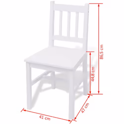 5 Piece 1 Dining Table and 4 Chairs Set Kitchen Home Furniture Pinewood White - Additional view 6