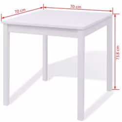 5 Piece 1 Dining Table and 4 Chairs Set Kitchen Home Furniture Pinewood White - Additional view 7