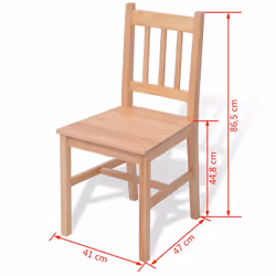 7 Piece 1 Dining Table and 6 Chairs Set Kitchen Home Furniture Modern Pinewood - Additional view 7