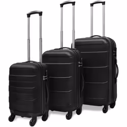 VidaXL 91141, Luggage bag set, Hard shell, Black, 4 wheel(s), 360°, Key lock