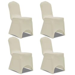 vidaXL 4x Stretch Chair Covers Cream Seat Protector Dining Room Party Wedding