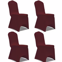 4 pcs Stretch Chair Cover Protector Dining Room Party Wedding Banquet Bordeaux