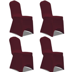 4 pcs Stretch Chair Cover Protector Dining Room Party Wedding Banquet Bordeaux