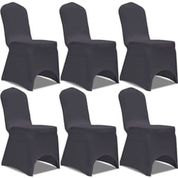 vidaXL 6x Stretch Chair Covers Anthracite Wedding Seat Slipcovers Protector
