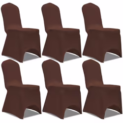 vidaXL 6x Stretch Chair Cover Brown Party Wedding Banquet Conference Protector