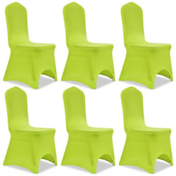6 Removable Stretch Chairs Seat Cover Party Wedding Banquet Conference Green