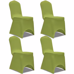 vidaXL 4x Stretch Chair Covers Green Seat Protector Dining Room Party Wedding
