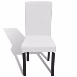 vidaXL 4x Straight Stretchable Chair Cover White Universal Seat Slipcover - Additional view 4