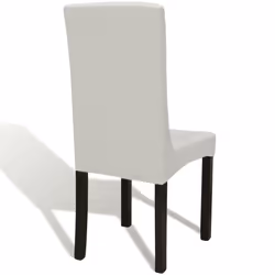 vidaXL 4x Straight Stretchable Chair Cover Cream Universal Seat Slipcover - Additional view 4