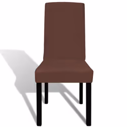 vidaXL 6x Straight Stretchable Chair Cover Brown Universal Seat Slipcover - Additional view 2