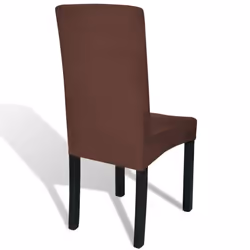 vidaXL 6x Straight Stretchable Chair Cover Brown Universal Seat Slipcover - Additional view 3