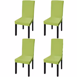 vidaXL 4x Straight Stretchable Chair Cover Green Universal Seat Slipcover
