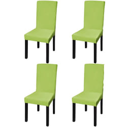 vidaXL 4x Straight Stretchable Chair Cover Green Universal Seat Slipcover