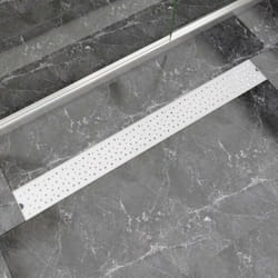 vidaXL Linear Shower Drain Bubble 1030x140mm Stainless Steel Bathroom Channel