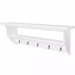 vidaXL Coat Rack MDF White Baroque Style Clothes Storage Hanger Holder Hook