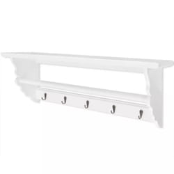 vidaXL Coat Rack MDF White Baroque Style Clothes Storage Hanger Holder Hook