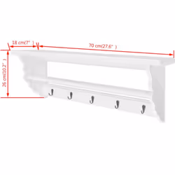 vidaXL Coat Rack MDF White Baroque Style Clothes Storage Hanger Holder Hook - Additional view 5