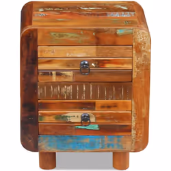 vidaXL Solid Wood Night Cabinet Reclaimed 43x33x51 cm Nightstand End Table - Additional view 2