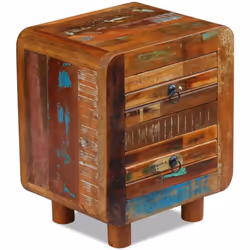 vidaXL Solid Wood Night Cabinet Reclaimed 43x33x51 cm Nightstand End Table - Additional view 5