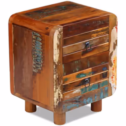 vidaXL Solid Wood Night Cabinet Reclaimed 43x33x51 cm Nightstand End Table - Additional view 8