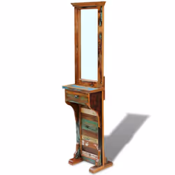 vidaXL Hall Makeup Mirror w/ Drawer Standing Solid Reclaimed Wood 47x23x180 cm - Additional view 2