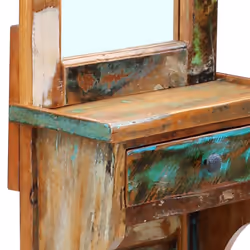vidaXL Hall Makeup Mirror w/ Drawer Standing Solid Reclaimed Wood 47x23x180 cm - Additional view 6