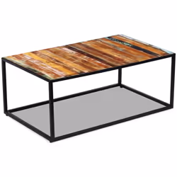 vidaXL Coffee Table Desk Furniture Home Decor Solid Reclaimed Wood 100x60x40 cm - Additional view 4