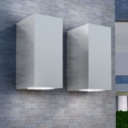 vidaXL 2x Outdoor LED Wall Lights Square Up/Downwards Lamp Lighting Fixture