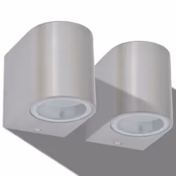 vidaXL 2x Outdoor LED Wall Lights Round Downwards Garden Lamp Lighting Fixture