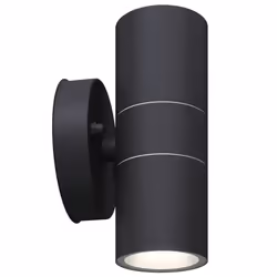 vidaXL 2x Outdoor LED Wall Lights Stainless Steel Up/Downwards Black Lamp
