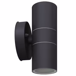 vidaXL 2x Outdoor LED Wall Lights Stainless Steel Up/Downwards Black Lamp