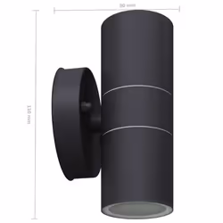 vidaXL 2x Outdoor LED Wall Lights Stainless Steel Up/Downwards Black Lamp - Additional view 9