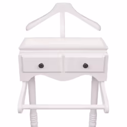 vidaXL Wooden Clothing Garment Rack Organiser Portable with Cabinet White - Additional view 2