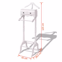 vidaXL Wooden Clothing Garment Rack Organiser Portable with Cabinet White - Additional view 5