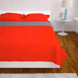 VidaXL Double-sided Quilted Bedspread Red and Grey 220x240 cm - Additional view 4