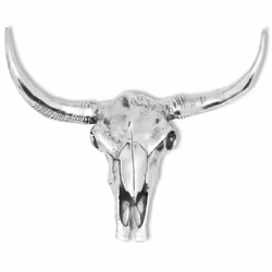 vidaXL Skull Head Home Decoration Art Hanging Wall-Mounted Aluminium Silver