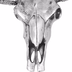 vidaXL Skull Head Home Decoration Art Hanging Wall-Mounted Aluminium Silver - Additional view 4