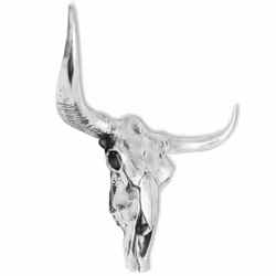 vidaXL Skull Head Home Decoration Art Hanging Wall-Mounted Aluminium Silver - Additional view 6